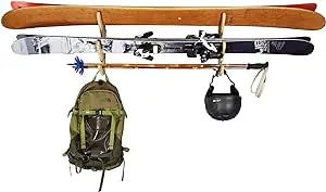 Grassracks Bamboo Ski Rack The Hallsteiner Series Indoor Horizontal Ski Wall Mount