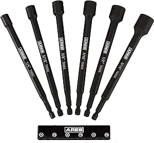 ARES 70650-6-Piece SAE Magnetic Impact Nut Driver Bit Set - Impact Grade Nut Setters with Industrial Strength Magnets