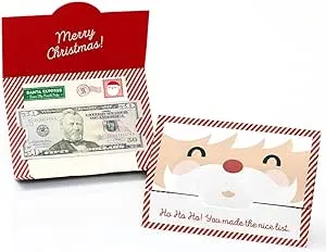 Big Dot of Happiness Jolly Santa Claus - Skin Tone 1 - Christmas Money Cards for Cash, Holiday Cash Holders, Christmas Gift Card Holders, Christmas Money Holders for Cash - Set of 8