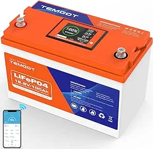 Smart 12V 100AH Low Temp Cutoff LiFePO4 Lithium Battery with Touchable Display & APP Monitoring