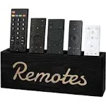 Remote Control Holder Wall Mount, TV Remote Holder Wooden Remote Wall Holder, Remote Caddy Remote Holder for Table, Remote Control Organizer with 2 Types of Installation - Adhesive & Drilling