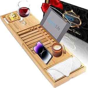 SereneLife Bamboo Bathtub Caddy