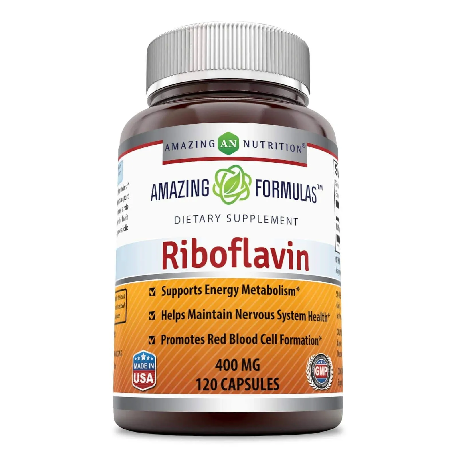 Amazing Formulas Riboflavin Dietary Supplement / 400 mg 120 Capsules EXP 11/2025