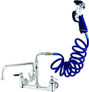 T&S Brass PG-8WSAN-12 Pet Groom Wall Mount, Coil Hose, Aluminum Spray