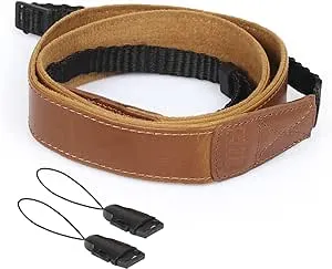 MegaGear Slr, Dslr Leather Shoulder Or Neck Strap For Canon, Nikon, Samsung, Olympus, Sony, Fujifilm, Panasonic