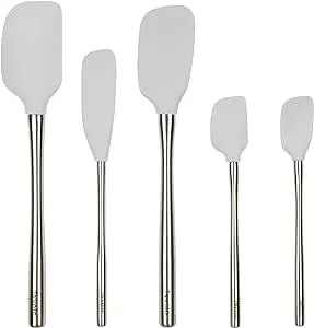 Tovolo Flex-Core Stainless Steel Handled 5-Piece Spatula Set in Gray