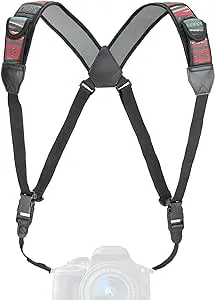 USA Gear DSLR Camera Strap Chest Harness with Quick Release Buckles, Southwest Neoprene Pattern and Accessory Pockets - Compatible with Canon, Nikon, Sony Point and Shoot and Mirrorless Cameras