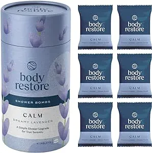 Body Restore Shower Steamers Aromatherapy 6 Pack - Relaxation Birthday Gifts for Women and Men, Travel Essentials, Stress Relief and Self Care - Cocoa Orange