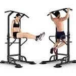 soges Power Tower Adjustable Height Pull Up & Dip Station Multi-Function Home Strength Training Fitness Workout Station