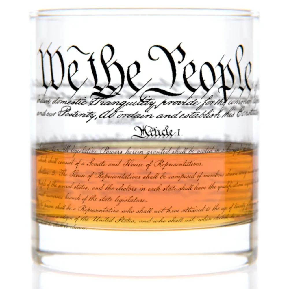 U.S. Constitution Rocks Glass