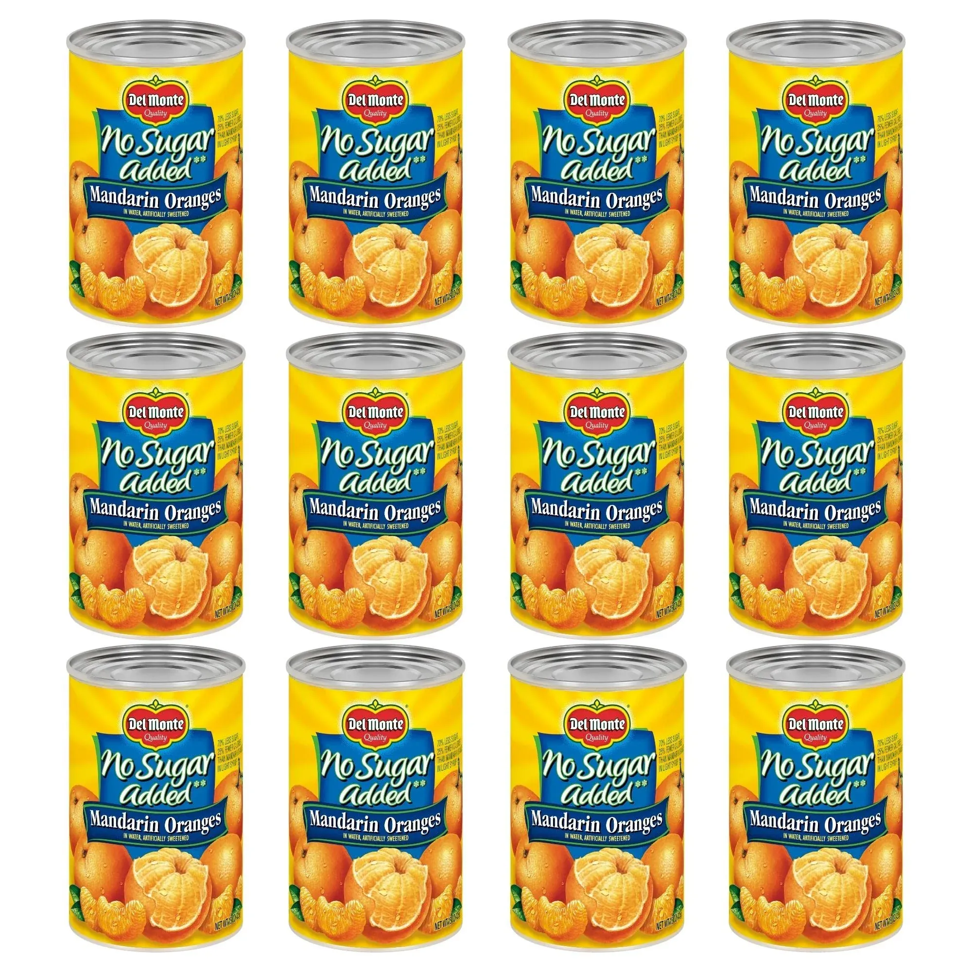 Del Monte Canned Mandarin Oranges No Sugar Added, 15 Ounce (Pack of 12)