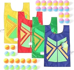 Dodgeball Tag Game Sticky Vests Set Throwing Target Game for Kids and Adults ...