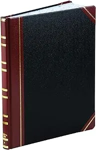 Boorum & Pease 1602123F Record Ruled Book, Black Cover, 300 Pages, 10 1/8 x 12 1/4