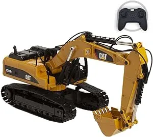 Diecast Masters RC Truck Cat 330D L Hydraulic Excavator | Fully Functional Radio Control Excavator Truck | 1:20 Scale Model Remote Control Truck, RC Caterpillar Trucks | CAT Yellow Diecast Model 28001