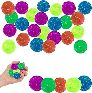 Rhode Island Novelty 27mm 1 Inch Glitter Bouncy Balls, 144 Balls