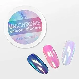 Daily Charme Aurora Unichrome Unicorn Nail Chrome Powder (Aurora) 1g, Mermaid Aurora Nail Powder, Mermaid Pigment, Pearlescent Nail Art Decoration, Home DIY/Nail Salon Manicure