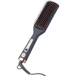 Hairitage Smooth Sailing Heated Ceramic Straightening Brush for Straightening, Detangling + Blowouts - Smooths Fly Aways + Anti-Frizz - Ceramic Tourmaline - for All Hair Types - Hot Styling Brush