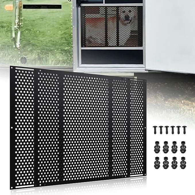 RV Screen Door Protector Adjusts from 21.5"- 35", RV Entry Screen Door Grille Adjustable Screen Defender for RV Door Camper Screen Door Protector for Dogs Kids