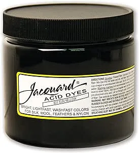 Jacquard Acid Dye - Sun Yellow - 8 Oz Net Wt - Acid Dye for Wool - Silk - Feathers - and Nylons - Brilliant Colorfast and Highly Concentrated