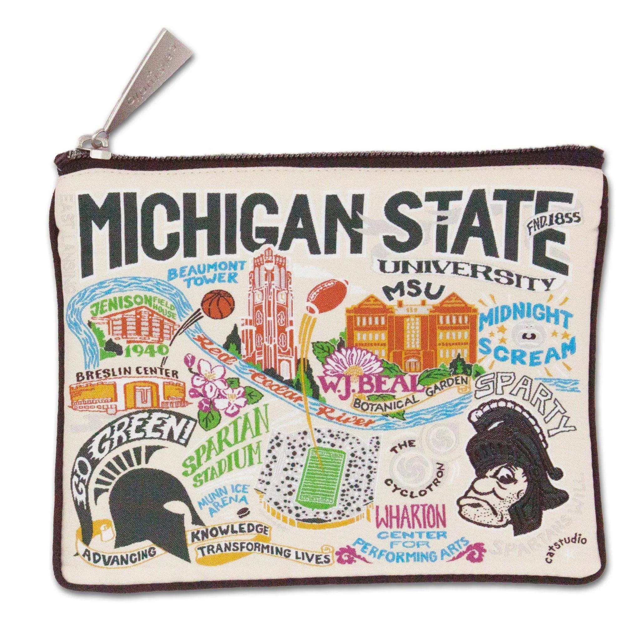 Cat Studio Michigan State University Collegiate Zip Pouch