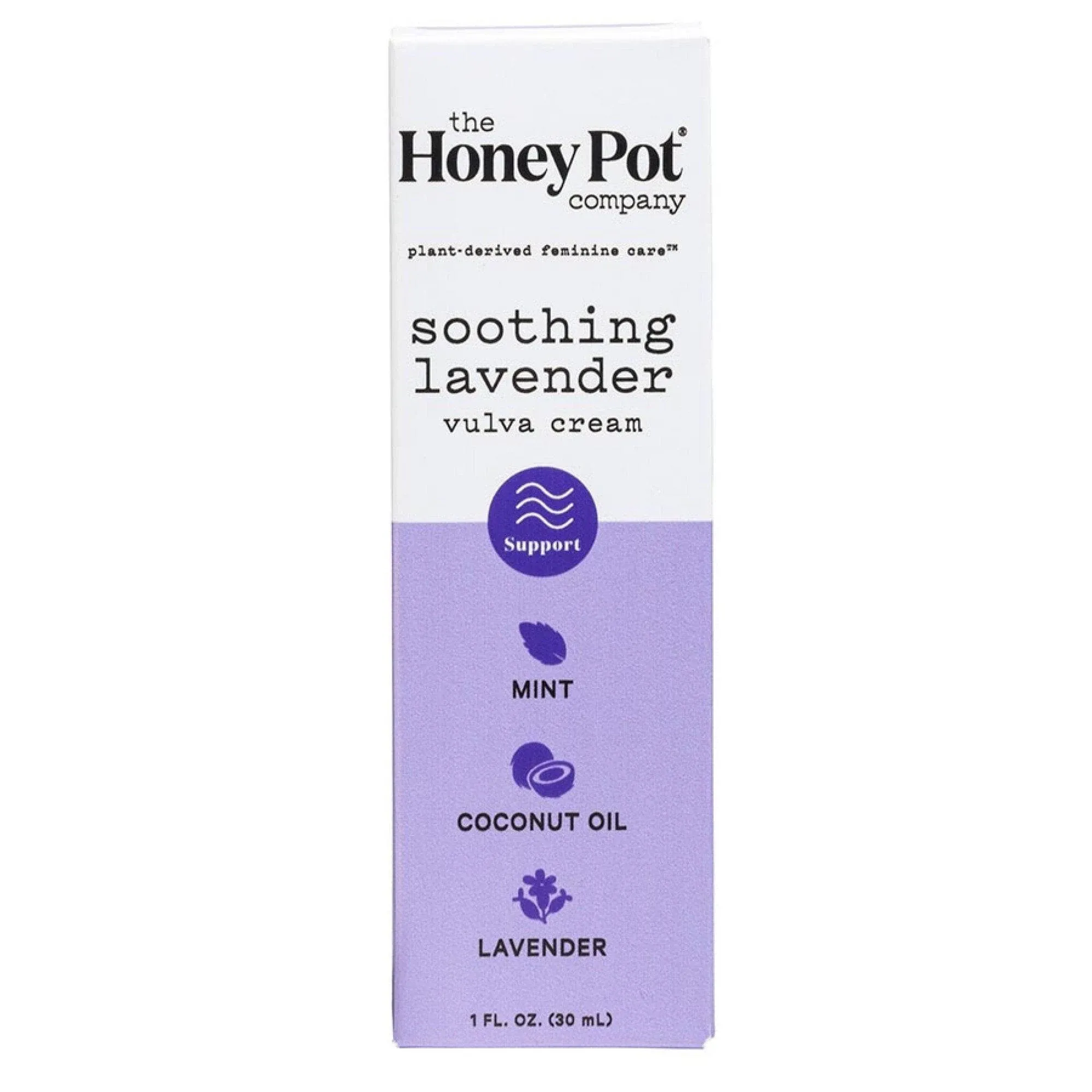 The Honey Pot Company - Vulva Cream Soothing Lavender - at Home or On The Go Medicated Cream to Relieve Itching and Discomfort. 1 fl. oz.