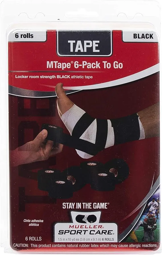 Mueller MTape Athletic Tape (6 Pack) Black