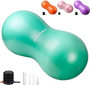 INPANY Peanut Ball - Anti Burst Exercise Ball for Labor Birthing, Physical Therapy for Kids, Core Strength, Flexible Seating, Home & Gym Fintness, Sensory Chair Wiggle Seat for Girls and Boys