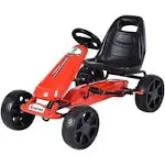 Costway Xmas Gift Go Kart Kids Ride On Car Pedal Powered Car 4 Wheel Racer Toy Stealth Outdoor