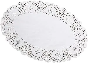 Tim&Lin White Lace Paper Doilies - 10 inch x 14 inch Oval Round Paper Doilies ...