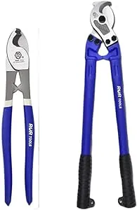 Vomex Heavy Duty Cable Cutters Set - 10-Inch and 14-Inch, for Copper and Aluminum Cable Cutting, Includes 2 PCS,Stainless Steel Wire Rope Cutter, Blu