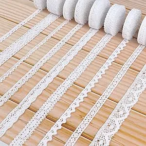 Lace Ribbon White Eyelet Lace Trim Assorted Scalloped Edge Crocheted Lace Dec...