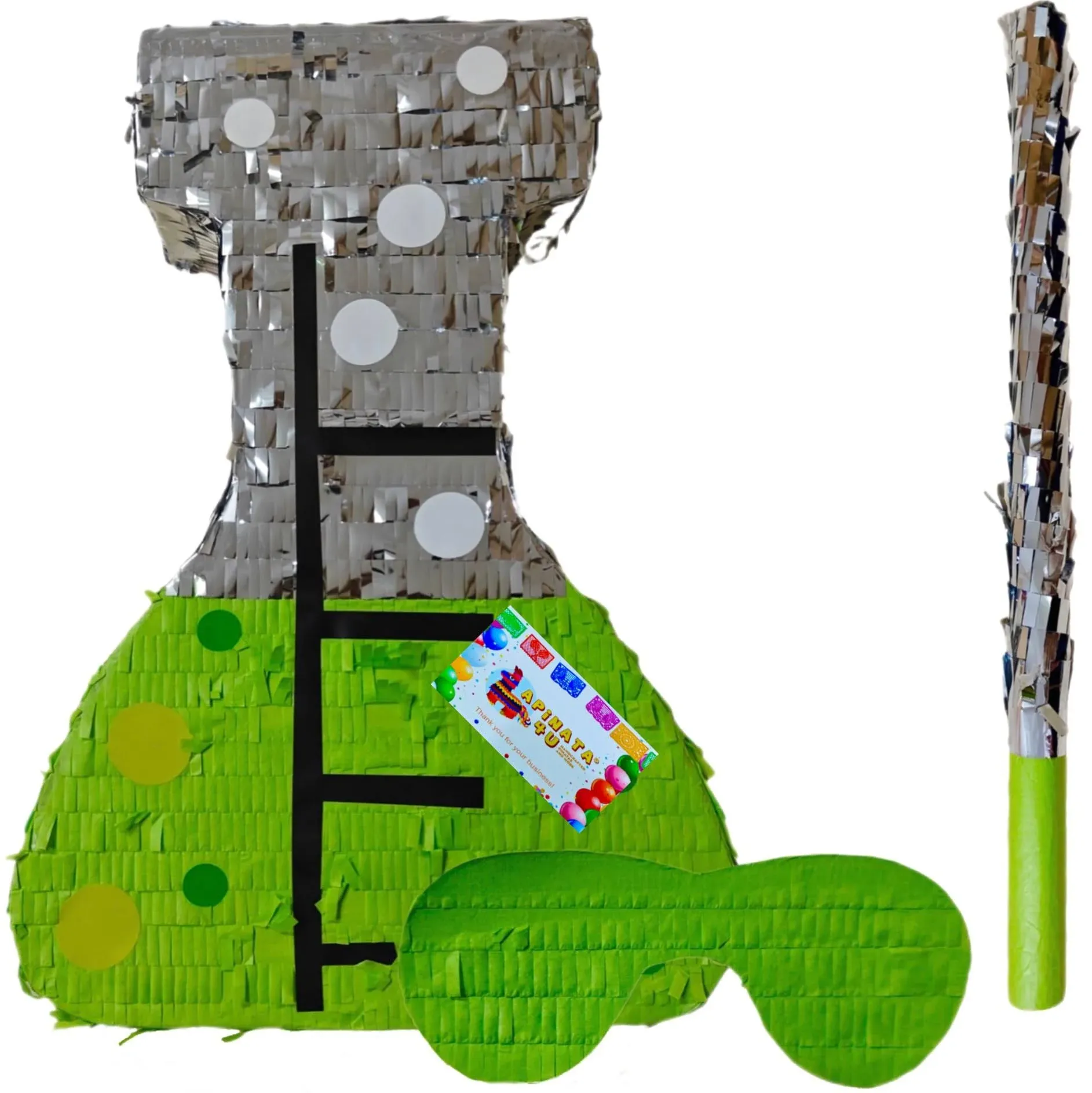 APINATA4U Mad Scientist Science Beaker Pinata with Stick and Mask (17.5x12.2x3.5 inch) - Unleash Fun at Your Science-Themed Celebration! Perfect for