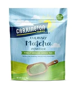 Carrington Farms – Organic Matcha Powder - Finely Milled Green Tea Leaves - Bold And Rich Flavor - Energy Booster - Low Calorie 3.5 Ounce Bag - Package May Vary