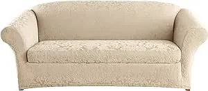 SureFit Stretch Jacquard Damask 2 Piece Sofa Slipcover