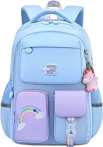 Blue Kawaii Backpack Unicorn Rainbow Bookbag Cute Large Capacity Backpack Multifunction Fashion Casual Laptop Travel Bag For Girl