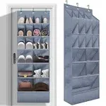 YOKMIVEM Over The Door Shoe Organizers with Large Pocket, Hanging Shoe Rack for Closet Shoe Holder Back of Door, Dorm An