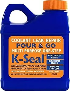 K-Seal ST5501 Multi-Purpose One Step Permanent Coolant Leak Repair, 8oz, Pour and Go, Mixes with All Antifreeze, No Flushing Required