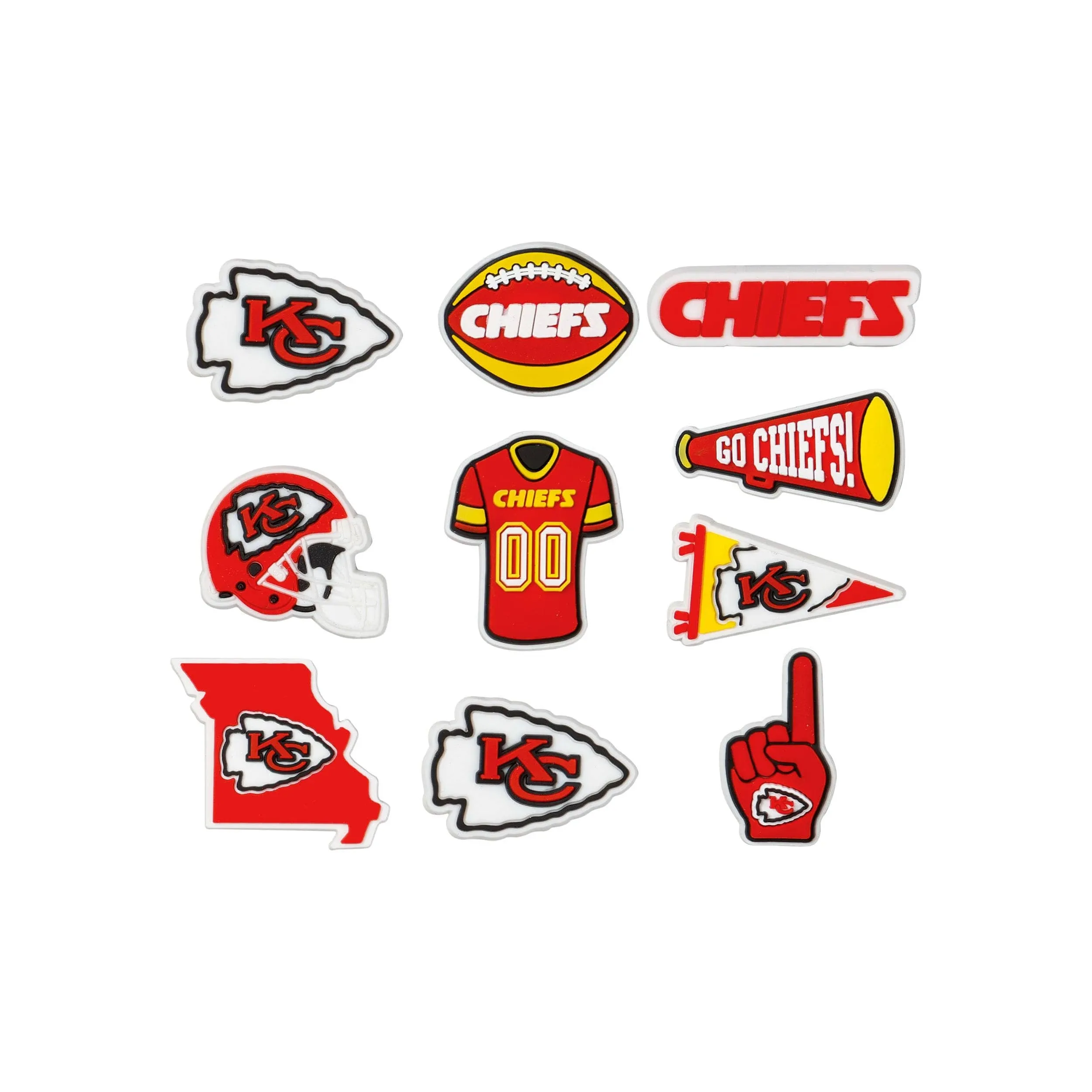 FOCO NFL unisex-adult NFL Team Logo Officially Licensed 10-Pack Charms for Clogs Shoes Bracelet