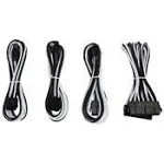 Micro Connectors Premium Sleeved PSU Cable Extension Kit - Black/ White