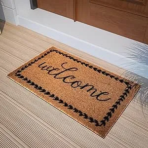 Flash Furniture 18 x 30 in. Harbold Indoor & Outdoor Coir Doormat with Black ...