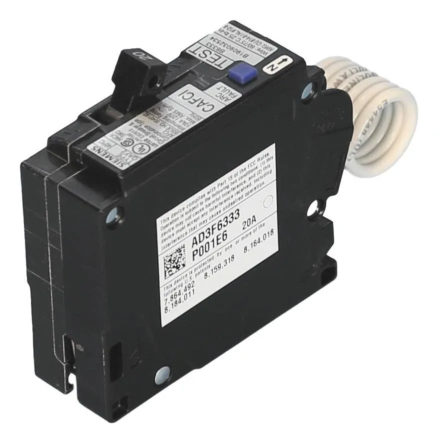 Siemens QA120AFC 15A 120/240V 10kA Plug-In Combination Arc/Fault Circuit Breaker