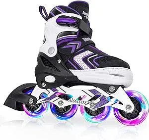 Nattork Inline Skates for Girls Boys Kids with Full Light Up Wheels,Safe Dura...