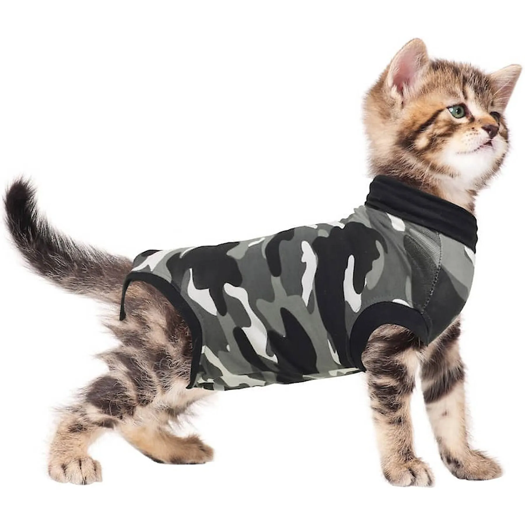 Suitical Recovery Suit Cat, XXX-Small, Black Camouflage