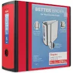 Staples Better Binder Heavy-Duty View, Red, 1000-Sheet Capacity, 5 inch (Ring Diameter)