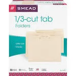 Smead 1/3 Cut Assorted One-Ply Top Tab File Folders, Manila, Letter - 100 pack