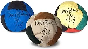 World Footbag Dirtbag Footbag 8-Panel Synthetic Suede and Sand Filled Hacky Sack Footbag | 3-Pack Assorted Color