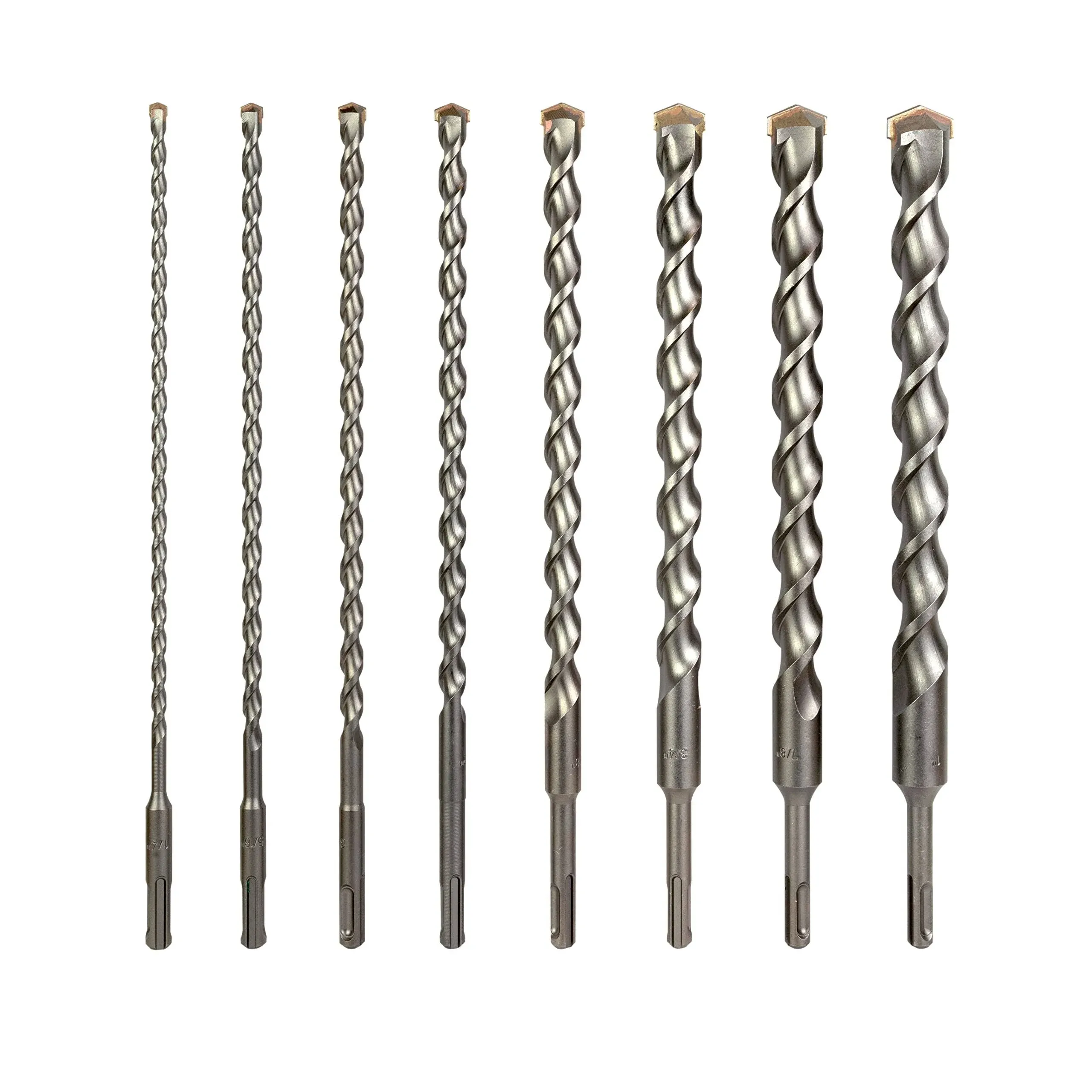 Sabre Tools 8-Piece 12in SDS Plus Drill Bits for Brick, Stone, Concrete, 1/4in x 12in, 5/16in x 12in, 3/8in x 12in, 1/2in x 12in, 5/8in x 12in, 3 ST12IN8