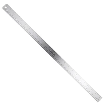 Pacific Arc Stainless Steel Ruler with Inch and Metric, Non Skid Cork or Rubber Back