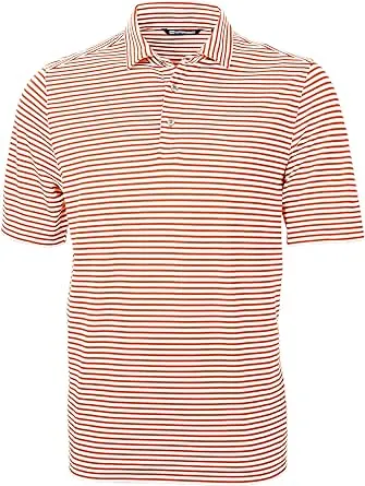 Cutter & Buck Virtue Eco Pique Stripe Recycled Mens Big and Tall Polo - College ...