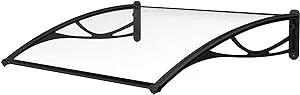 Advaning PN Series, Polycarbonate Door Awning - 47x31 Inches - Black